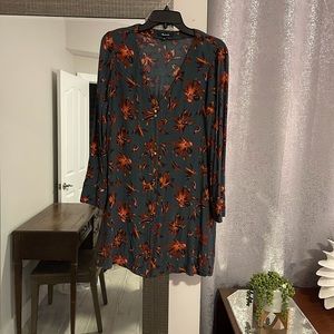 Madewell Floral Hummingbird Button Front Easy Dress